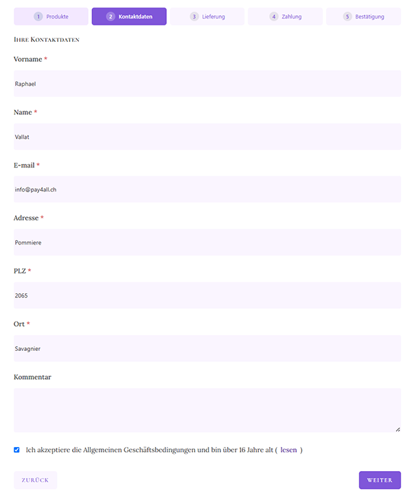 Screenshot 2 des Plugins Pay4All Shop